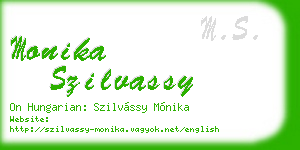 monika szilvassy business card