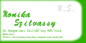 monika szilvassy business card